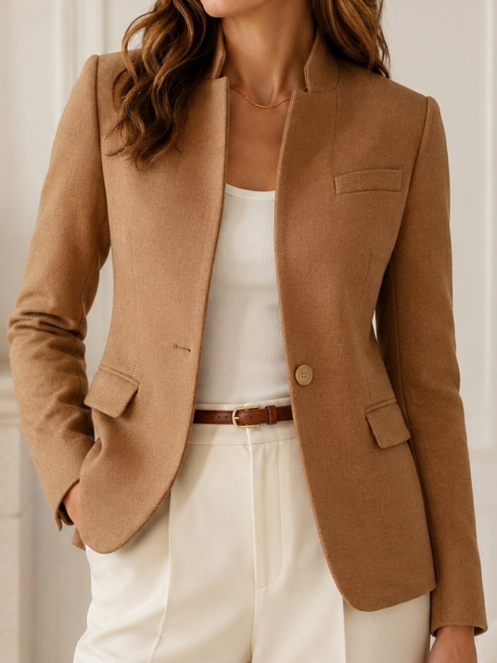 J. Crew Regent Wool Flannel Blazer Camel Tailored Jacket Size 0